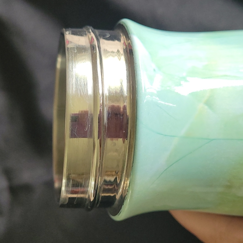 S'well green and yellow marbled hot and cold stainless steel water bottl… - Picture 9 of 15